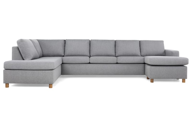 Crazy 5-sits Vänstervänd U-formad X-Large Soffa med Divan och Schäslong i Tyg - Grå - Möbler - Vardagsrum - Soffor - U-soffor