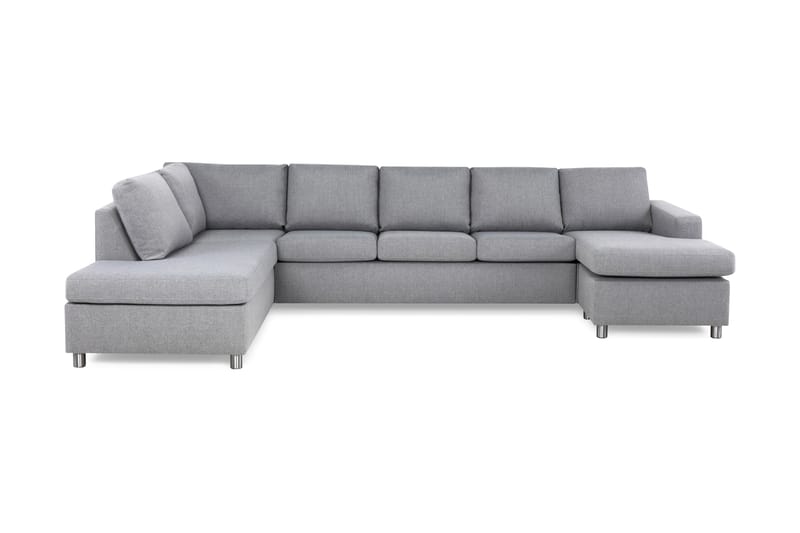 Crazy 5-sits Vänstervänd U-formad X-Large Soffa med Divan och Schäslong i Tyg - Grå - Möbler - Vardagsrum - Soffor - U-soffor