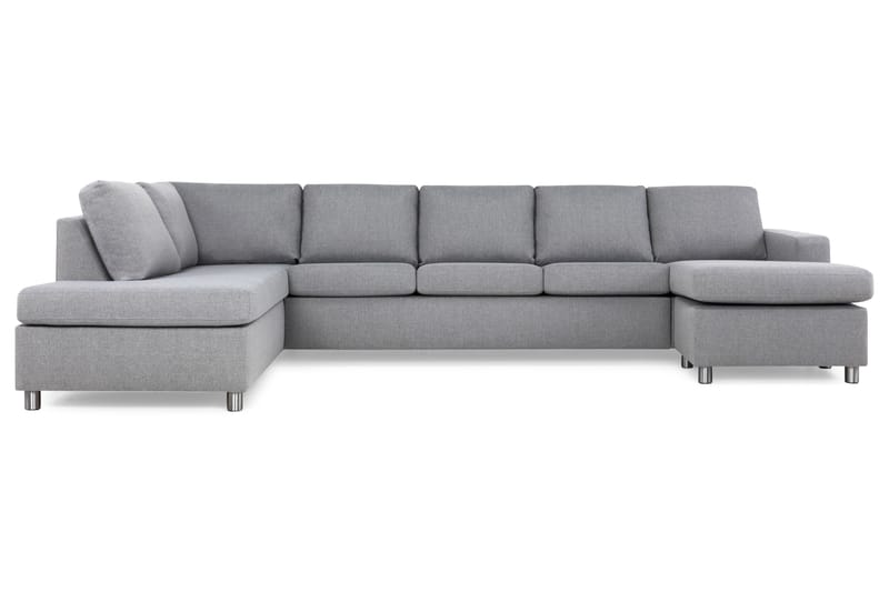 Crazy 5-sits Vänstervänd U-formad X-Large Soffa med Divan och Schäslong i Tyg - Grå - Möbler - Vardagsrum - Soffor - U-soffor