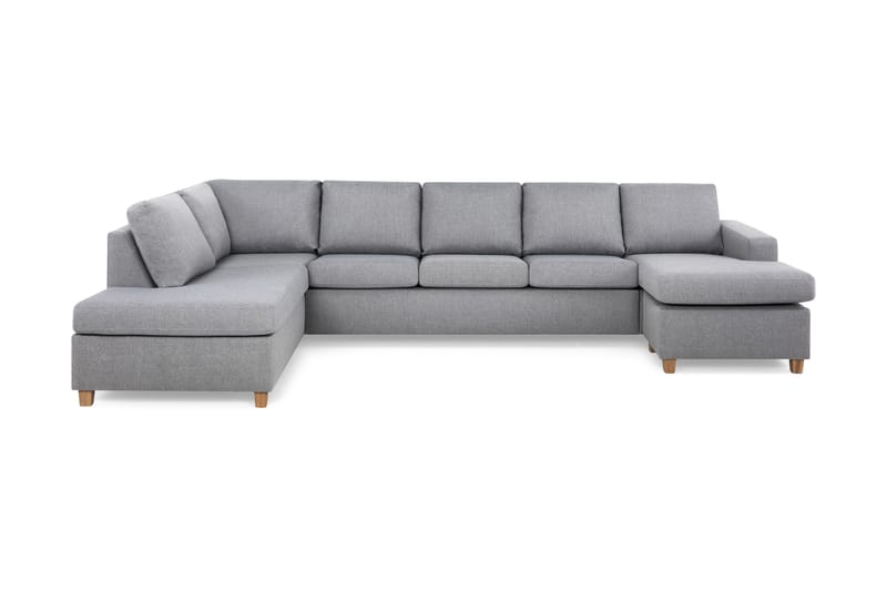 Crazy 5-sits Vänstervänd U-formad X-Large Soffa med Divan och Schäslong i Tyg - Grå - Möbler - Vardagsrum - Soffor - U-soffor