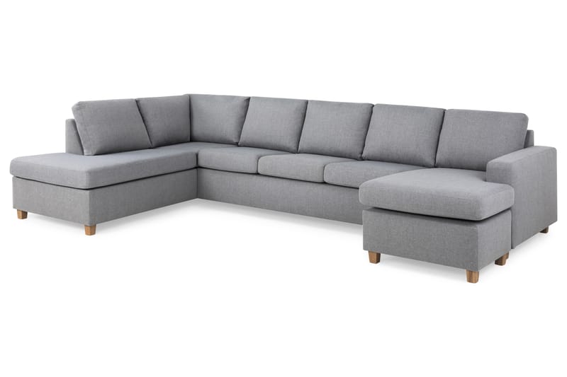 Crazy 5-sits Vänstervänd U-formad X-Large Soffa med Divan och Schäslong i Tyg - Grå - Möbler - Vardagsrum - Soffor - U-soffor