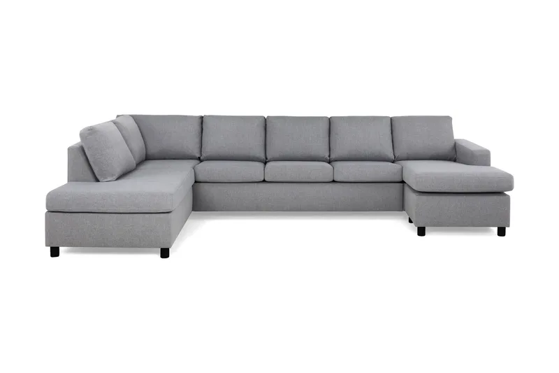 Crazy 5-sits Vänstervänd U-formad X-Large Soffa med Divan och Schäslong i Tyg - Grå - Möbler - Vardagsrum - Soffor - U-soffor