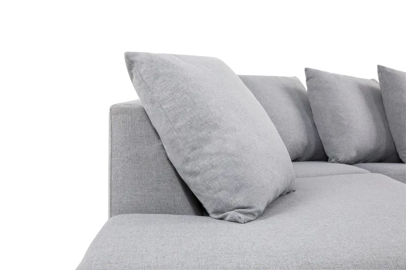 Crazy 5-sits Vänstervänd U-formad X-Large Soffa med Divan och Schäslong i Tyg inkl Kuvertkuddar - Grå - Möbler - Vardagsrum - Soffor - U-soffor