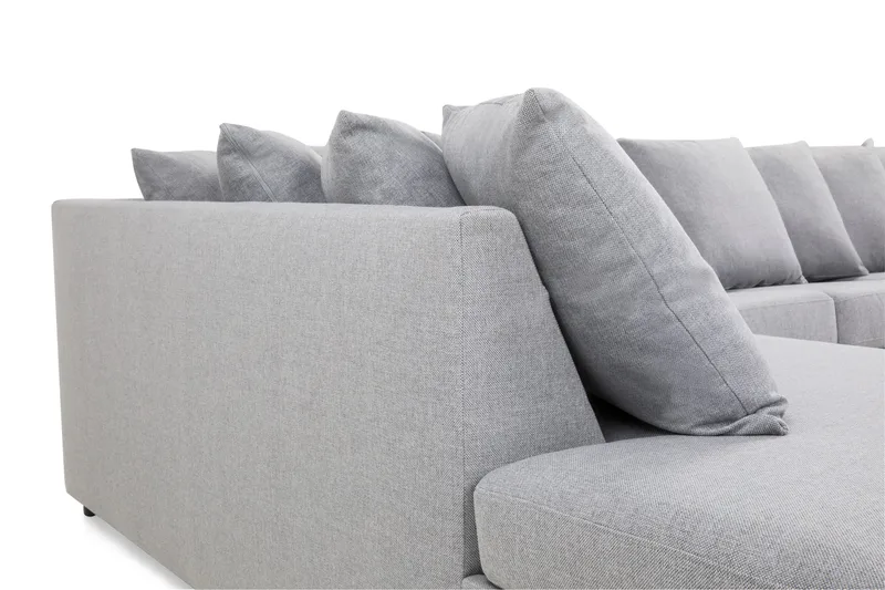 Crazy 5-sits Vänstervänd U-formad X-Large Soffa med Divan och Schäslong i Tyg inkl Kuvertkuddar - Grå - Möbler - Vardagsrum - Soffor - U-soffor