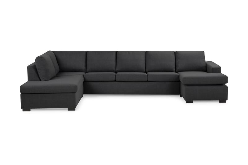 Crazy 5-sits Vänstervänd U-formad X-Large Soffa med Divan och Schäslong i Tyg - Mörkgrå - Möbler - Vardagsrum - Soffor - U-soffor