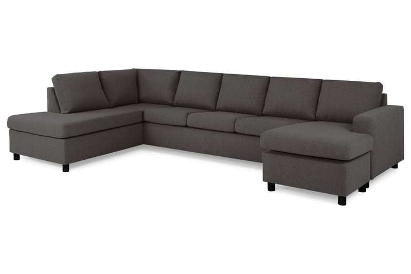 Crazy 5-sits Vänsterv änd U-formad X-Large Soffa med Divan och Schäslong i Tyg - Mörkgrå - Möbler - Vardagsrum - Soffor - U-soffor