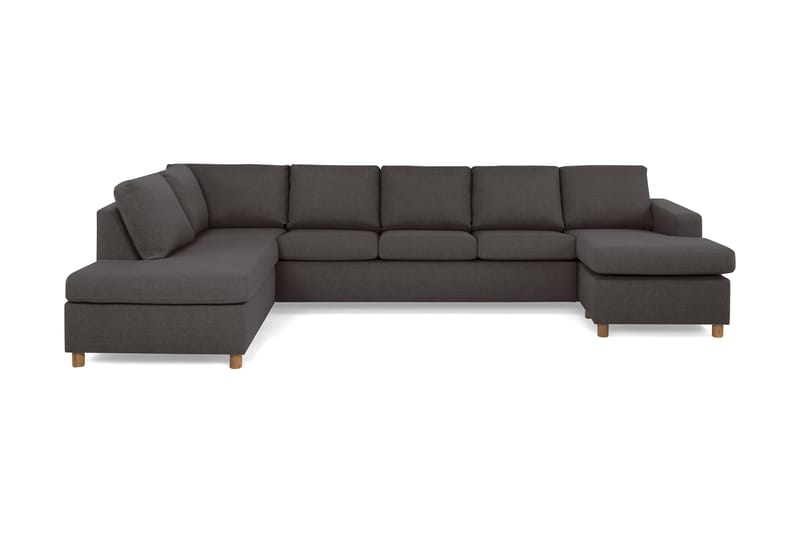 Crazy 5-sits Vänstervänd U-formad X-Large Soffa med Divan och Schäslong i Tyg - Mörkgrå - Möbler - Vardagsrum - Soffor - U-soffor