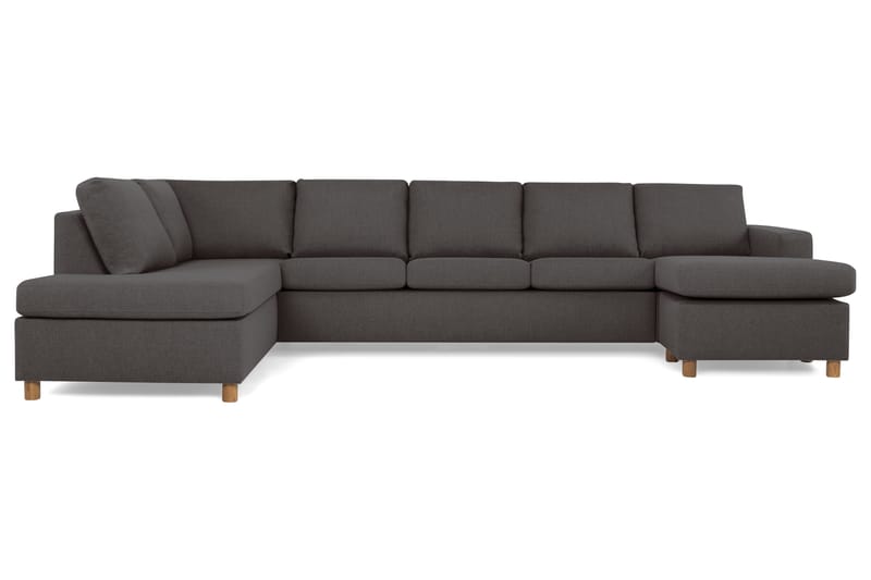 Crazy 5-sits Vänstervänd U-formad X-Large Soffa med Divan och Schäslong i Tyg - Mörkgrå - Möbler - Vardagsrum - Soffor - U-soffor