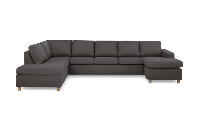 Crazy 5-sits Vänstervänd U-formad X-Large Soffa med Divan och Schäslong i Tyg - Mörkgrå - Möbler - Vardagsrum - Soffor - U-soffor