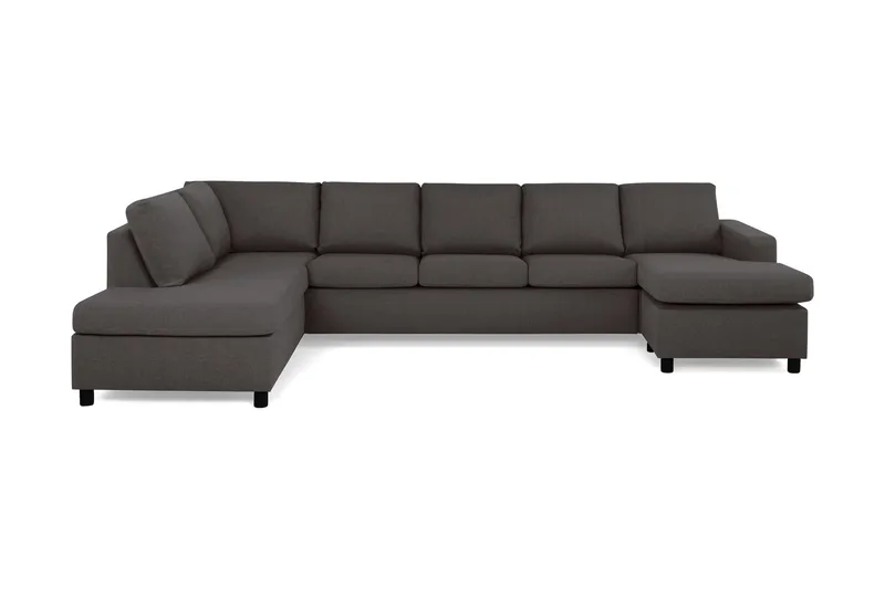 Crazy 5-sits Vänstervänd U-formad X-Large Soffa med Divan och Schäslong i Tyg - Mörkgrå - Möbler - Vardagsrum - Soffor - U-soffor