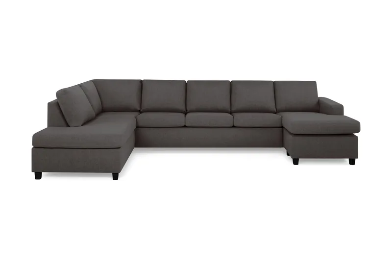 Crazy 5-sits Vänstervänd U-formad X-Large Soffa med Divan och Schäslong i Tyg - Mörkgrå - Möbler - Vardagsrum - Soffor - U-soffor