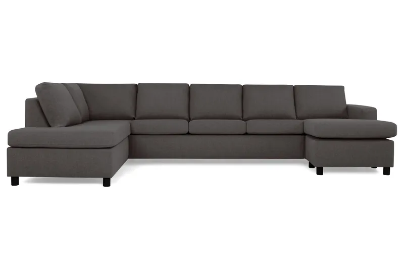 Crazy 5-sits Vänstervänd U-formad X-Large Soffa med Divan och Schäslong i Tyg - Mörkgrå - Möbler - Vardagsrum - Soffor - U-soffor