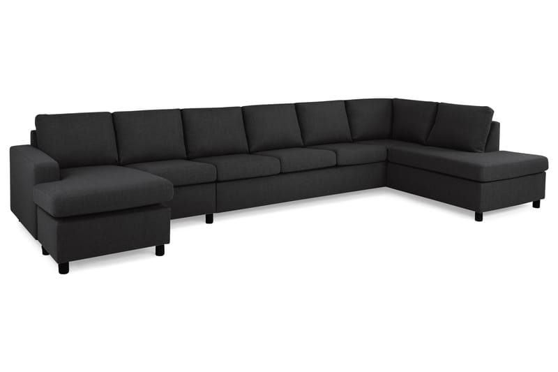 Crazy 6-sits Högervänd U-formad XX-Large Soffa med Divan och Schäslong i Tyg - Antracit - Möbler - Vardagsrum - Soffor - U-soffor