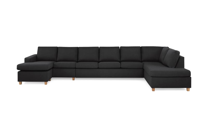 Crazy 6-sits Högervänd U-formad XX-Large Soffa med Divan och Schäslong i Tyg - Antracit - Möbler - Vardagsrum - Soffor - U-soffor