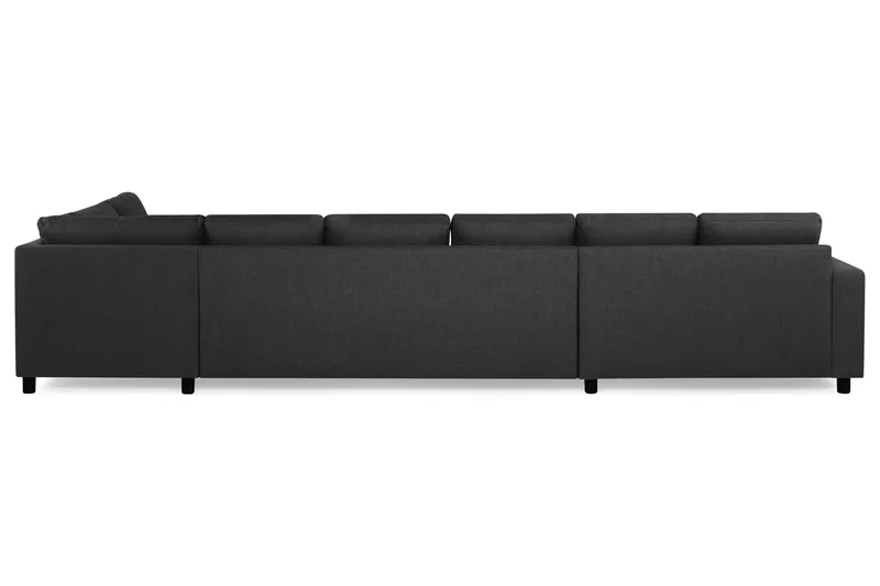 Crazy 6-sits Högervänd U-formad XX-Large Soffa med Divan och Schäslong i Tyg - Antracit - Möbler - Vardagsrum - Soffor - U-soffor