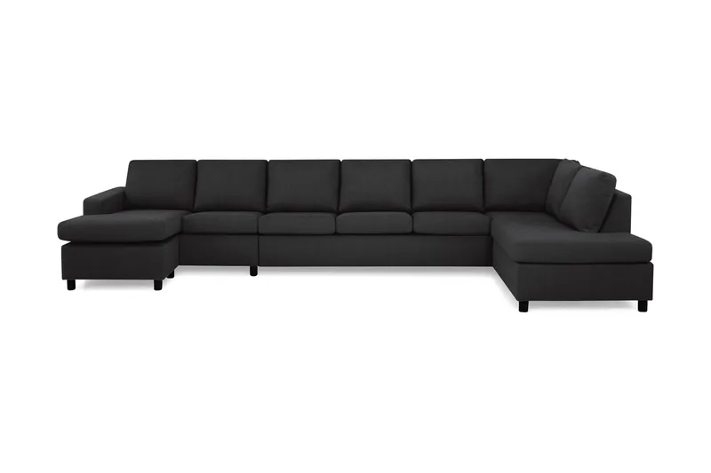Crazy 6-sits Högervänd U-formad XX-Large Soffa med Divan och Schäslong i Tyg - Antracit - Möbler - Vardagsrum - Soffor - U-soffor
