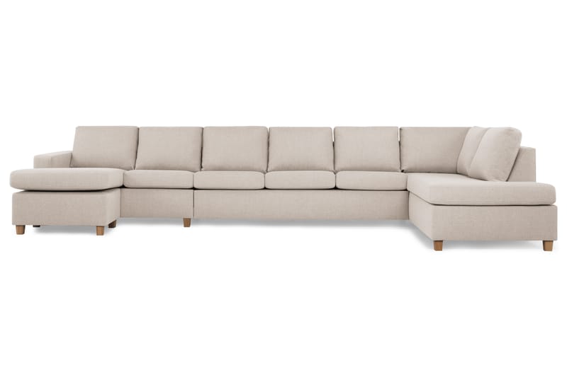 Crazy 6-sits Högervänd U-formad XX-Large Soffa med Divan och Schäslong i Tyg - Beige - Möbler - Vardagsrum - Soffor - U-soffor