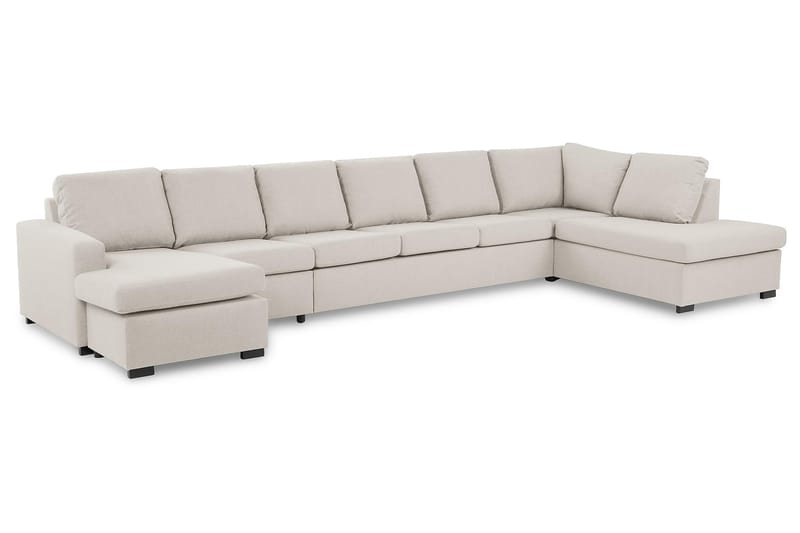 Crazy 6-sits Högervänd U-formad XX-Large Soffa med Divan och Schäslong i Tyg - Beige - Möbler - Vardagsrum - Soffor - U-soffor
