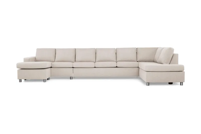Crazy 6-sits Högervänd U-formad XX-Large Soffa med Divan och Schäslong i Tyg - Beige - Möbler - Vardagsrum - Soffor - U-soffor
