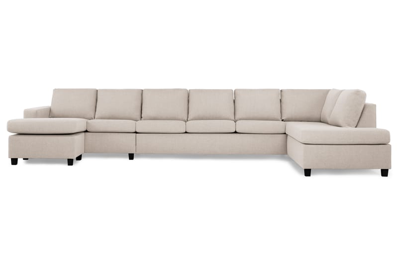 Crazy 6-sits Högervänd U-formad XX-Large Soffa med Divan och Schäslong i Tyg - Beige - Möbler - Vardagsrum - Soffor - U-soffor