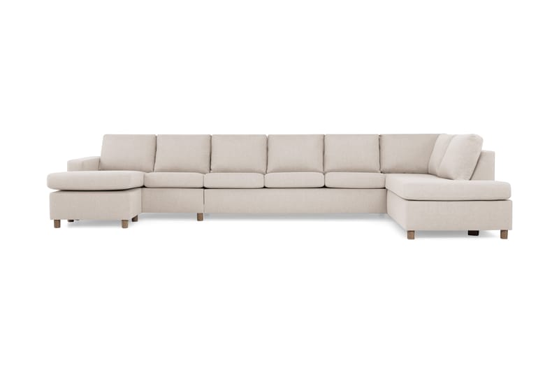 Crazy 6-sits Högervänd U-formad XX-Large Soffa med Divan och Schäslong i Tyg - Beige - Möbler - Vardagsrum - Soffor - U-soffor