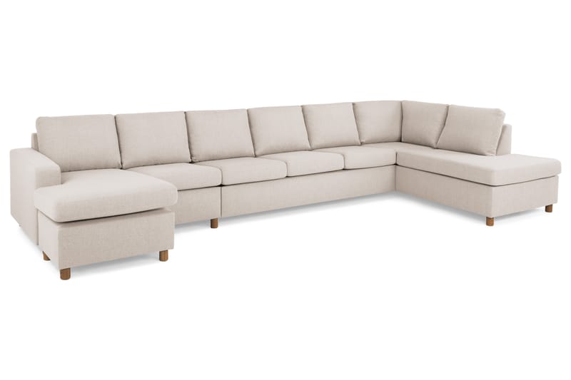 Crazy 6-sits Högervänd U-formad XX-Large Soffa med Divan och Schäslong i Tyg - Beige - Möbler - Vardagsrum - Soffor - U-soffor