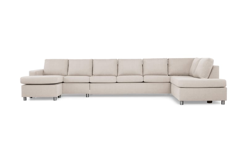 Crazy 6-sits Högervänd U-formad XX-Large Soffa med Divan och Schäslong i Tyg - Beige - Möbler - Vardagsrum - Soffor - U-soffor
