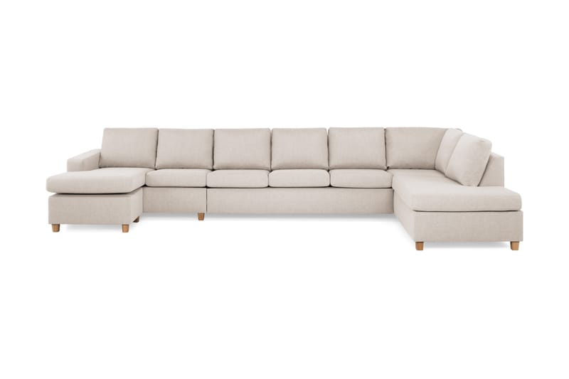 Crazy 6-sits Högervänd U-formad XX-Large Soffa med Divan och Schäslong i Tyg - Beige - Möbler - Vardagsrum - Soffor - U-soffor