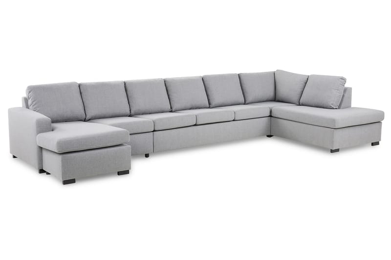 Crazy 6-sits Högervänd U-formad XX-Large Soffa med Divan och Schäslong i Tyg - Grå - Möbler - Vardagsrum - Soffor - U-soffor