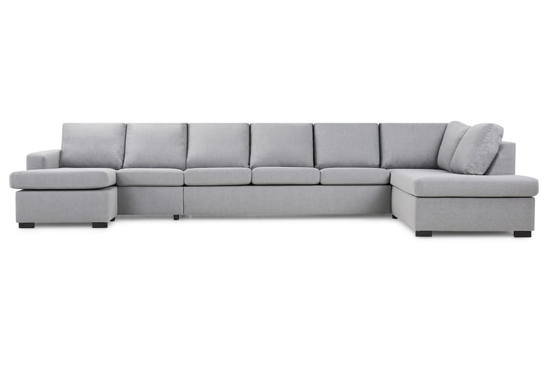 Crazy 6-sits Högervänd U-formad XX-Large Soffa med Divan och Schäslong i Tyg - Grå - Möbler - Vardagsrum - Soffor - U-soffor