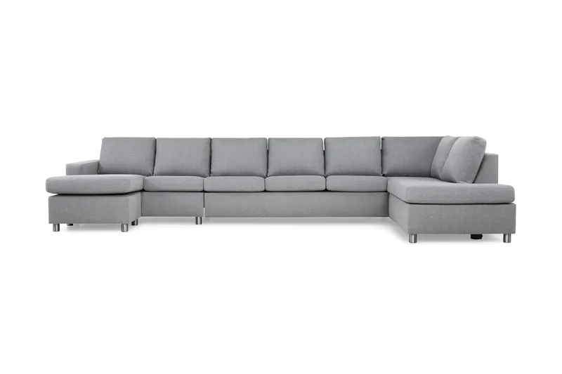 Crazy 6-sits Högervänd U-formad XX-Large Soffa med Divan och Schäslong i Tyg - Grå - Möbler - Vardagsrum - Soffor - U-soffor