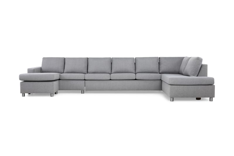 Crazy 6-sits Högervänd U-formad XX-Large Soffa med Divan och Schäslong i Tyg - Grå - Möbler - Vardagsrum - Soffor - U-soffor