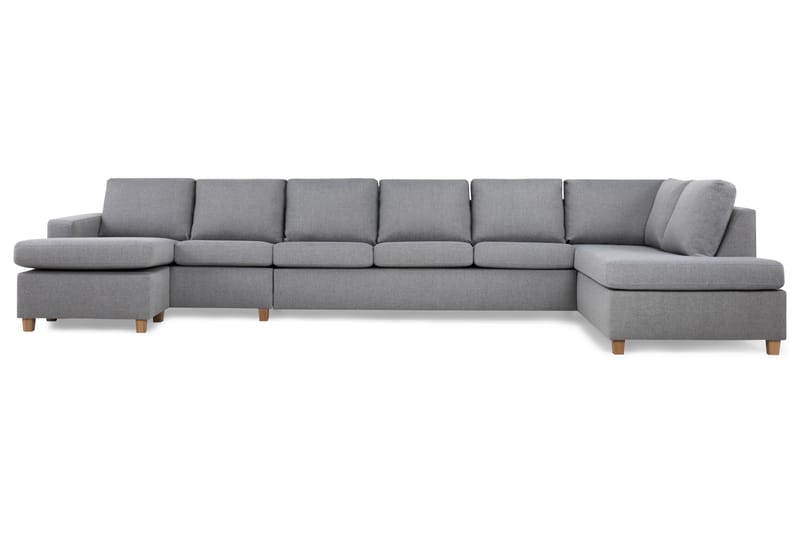 Crazy 6-sits Högervänd U-formad XX-Large Soffa med Divan och Schäslong i Tyg - Grå - Möbler - Vardagsrum - Soffor - U-soffor