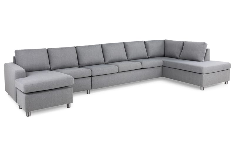 Crazy 6-sits Högervänd U-formad XX-Large Soffa med Divan och Schäslong i Tyg - Grå - Möbler - Vardagsrum - Soffor - U-soffor