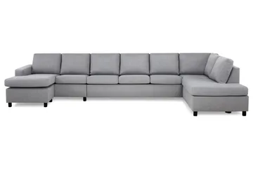 Crazy 6-sits Högervänd U-formad XX-Large Soffa med Divan och Schäslong i Tyg