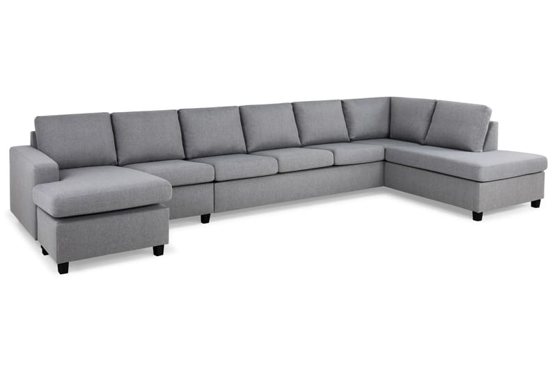 Crazy 6-sits Högervänd U-formad XX-Large Soffa med Divan och Schäslong i Tyg - Grå - Möbler - Vardagsrum - Soffor - U-soffor