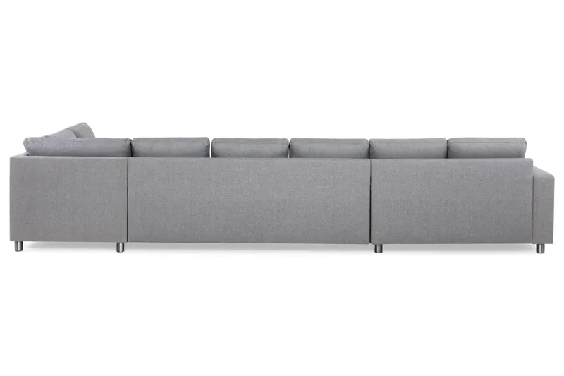 Crazy 6-sits Högervänd U-formad XX-Large Soffa med Divan och Schäslong i Tyg - Grå - Möbler - Vardagsrum - Soffor - U-soffor