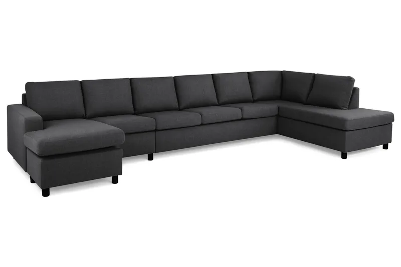 Crazy 6-sits Högervänd U-formad XX-Large Soffa med Divan och Schäslong i Tyg - Mörkgrå - Möbler - Vardagsrum - Soffor - U-soffor