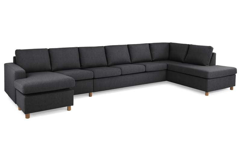 Crazy 6-sits Högervänd U-formad XX-Large Soffa med Divan och Schäslong i Tyg - Mörkgrå - Möbler - Vardagsrum - Soffor - U-soffor