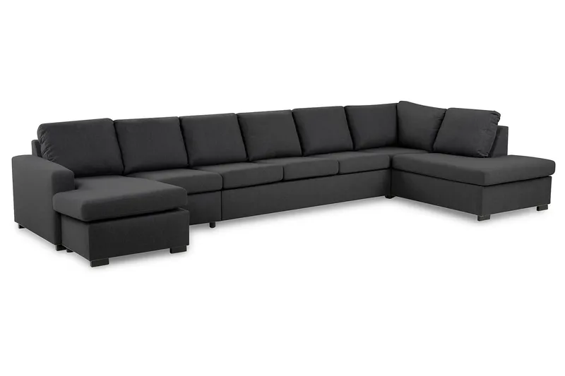 Crazy 6-sits Högervänd U-formad XX-Large Soffa med Divan och Schäslong i Tyg - Mörkgrå - Möbler - Vardagsrum - Soffor - U-soffor