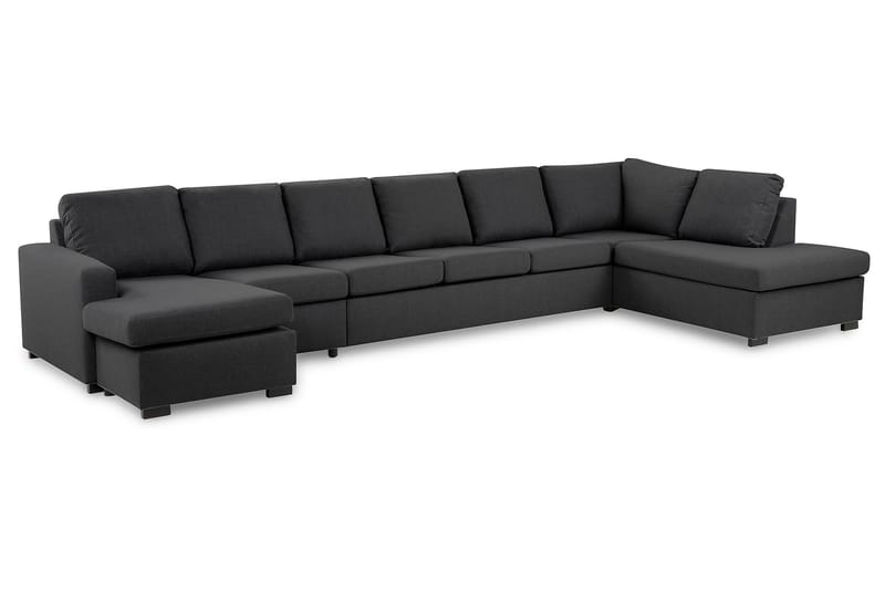 Crazy 6-sits Högervänd U-formad XX-Large Soffa med Divan och Schäslong i Tyg - Mörkgrå - Möbler - Vardagsrum - Soffor - U-soffor