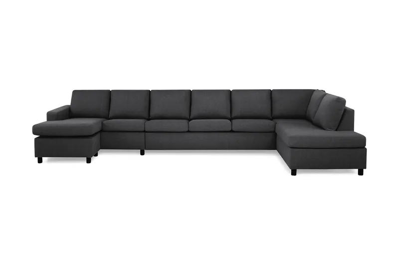 Crazy 6-sits Högervänd U-formad XX-Large Soffa med Divan och Schäslong i Tyg - Mörkgrå - Möbler - Vardagsrum - Soffor - U-soffor
