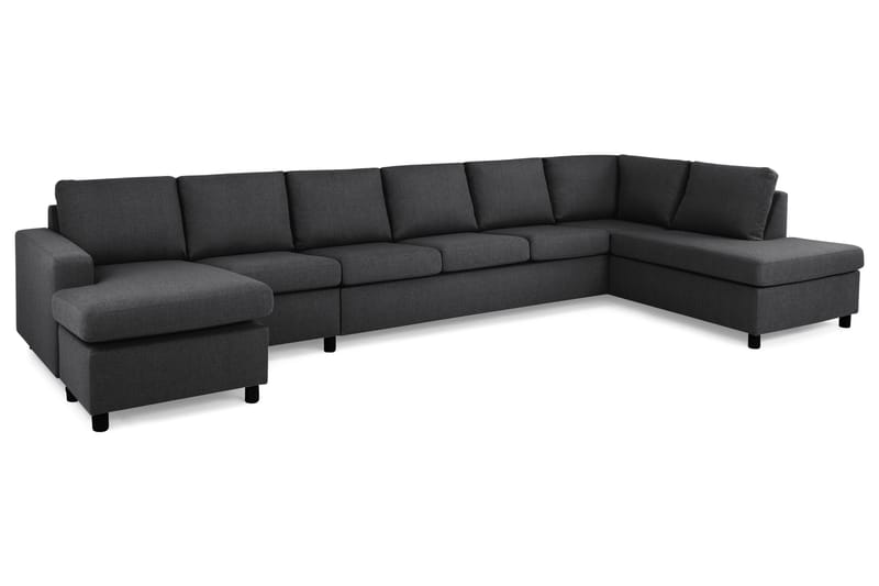 Crazy 6-sits Högervänd U-formad XX-Large Soffa med Divan och Schäslong i Tyg - Mörkgrå - Möbler - Vardagsrum - Soffor - U-soffor