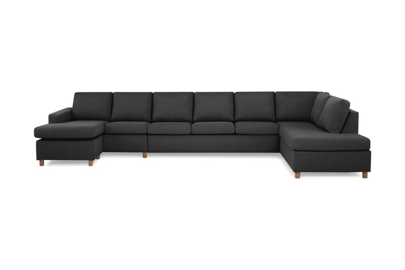 Crazy 6-sits Högervänd U-formad XX-Large Soffa med Divan och Schäslong i Tyg - Mörkgrå - Möbler - Vardagsrum - Soffor - U-soffor