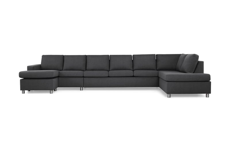 Crazy 6-sits Högervänd U-formad XX-Large Soffa med Divan och Schäslong i Tyg - Mörkgrå - Möbler - Vardagsrum - Soffor - U-soffor