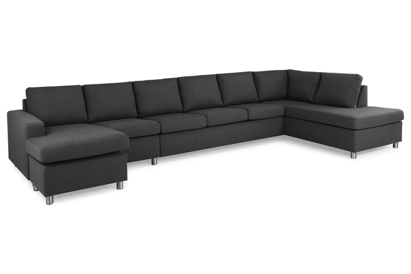 Crazy 6-sits Högervänd U-formad XX-Large Soffa med Divan och Schäslong i Tyg - Mörkgrå - Möbler - Vardagsrum - Soffor - U-soffor