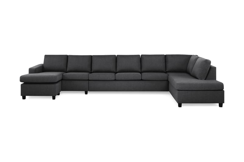 Crazy 6-sits Högervänd U-formad XX-Large Soffa med Divan och Schäslong i Tyg - Mörkgrå - Möbler - Vardagsrum - Soffor - U-soffor