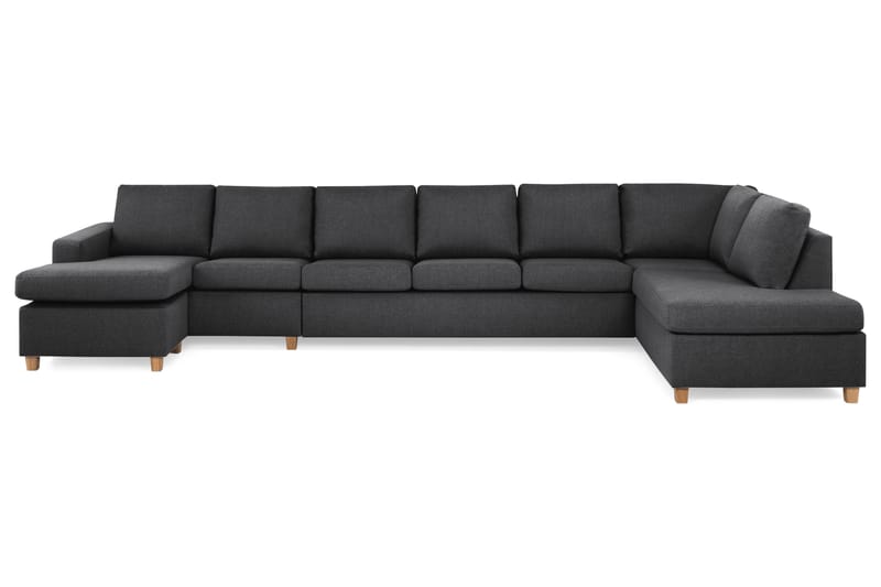 Crazy 6-sits Högervänd U-formad XX-Large Soffa med Divan och Schäslong i Tyg - Mörkgrå - Möbler - Vardagsrum - Soffor - U-soffor