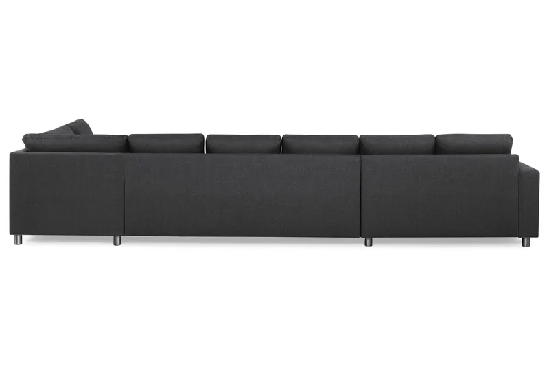 Crazy 6-sits Högervänd U-formad XX-Large Soffa med Divan och Schäslong i Tyg - Mörkgrå - Möbler - Vardagsrum - Soffor - U-soffor