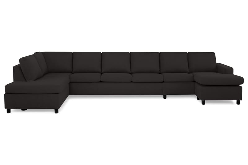 Crazy 6-sits Vänstervänd U-formad XX-Large Soffa med Divan och Schäslong i Tyg - Antracit - Möbler - Vardagsrum - Soffor - U-soffor